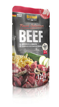 Load image into Gallery viewer, Pouch Sachet of Belcando Beef with spaghetti and courgette 125g . Probably the best wet dog food in Ireland. SKU 511615